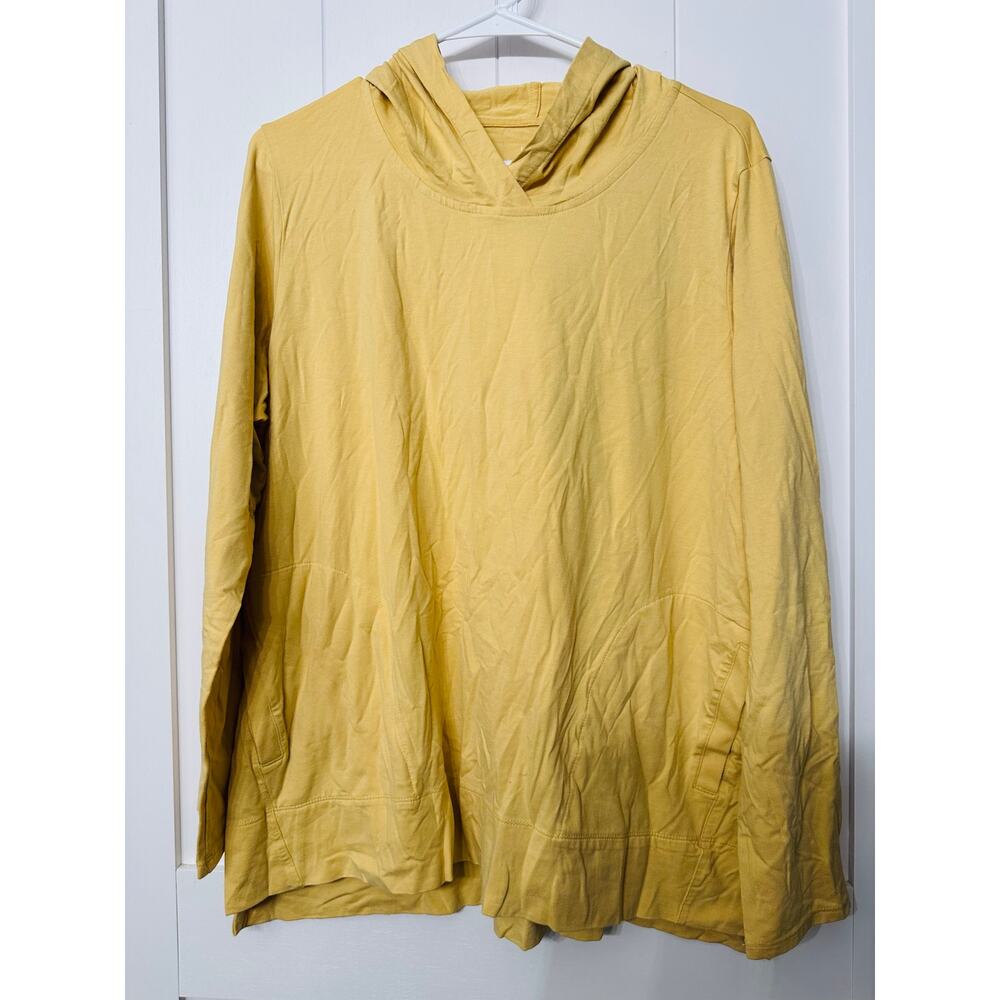 J. Jill Luxe Supima Hoodie in buttery yellow size XL